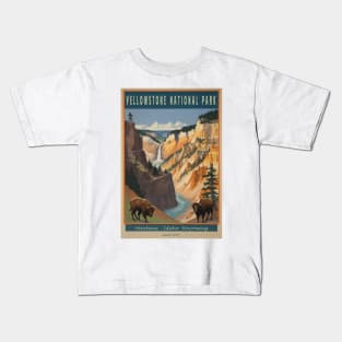 Yellowstone National Park Vintage Poster Kids T-Shirt